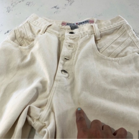 Zena Jean Cream High-Waisted Wide-Leg jeans - Picture 13 of 15